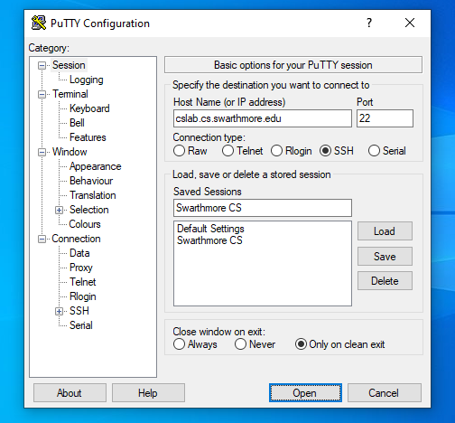 putty configure step4