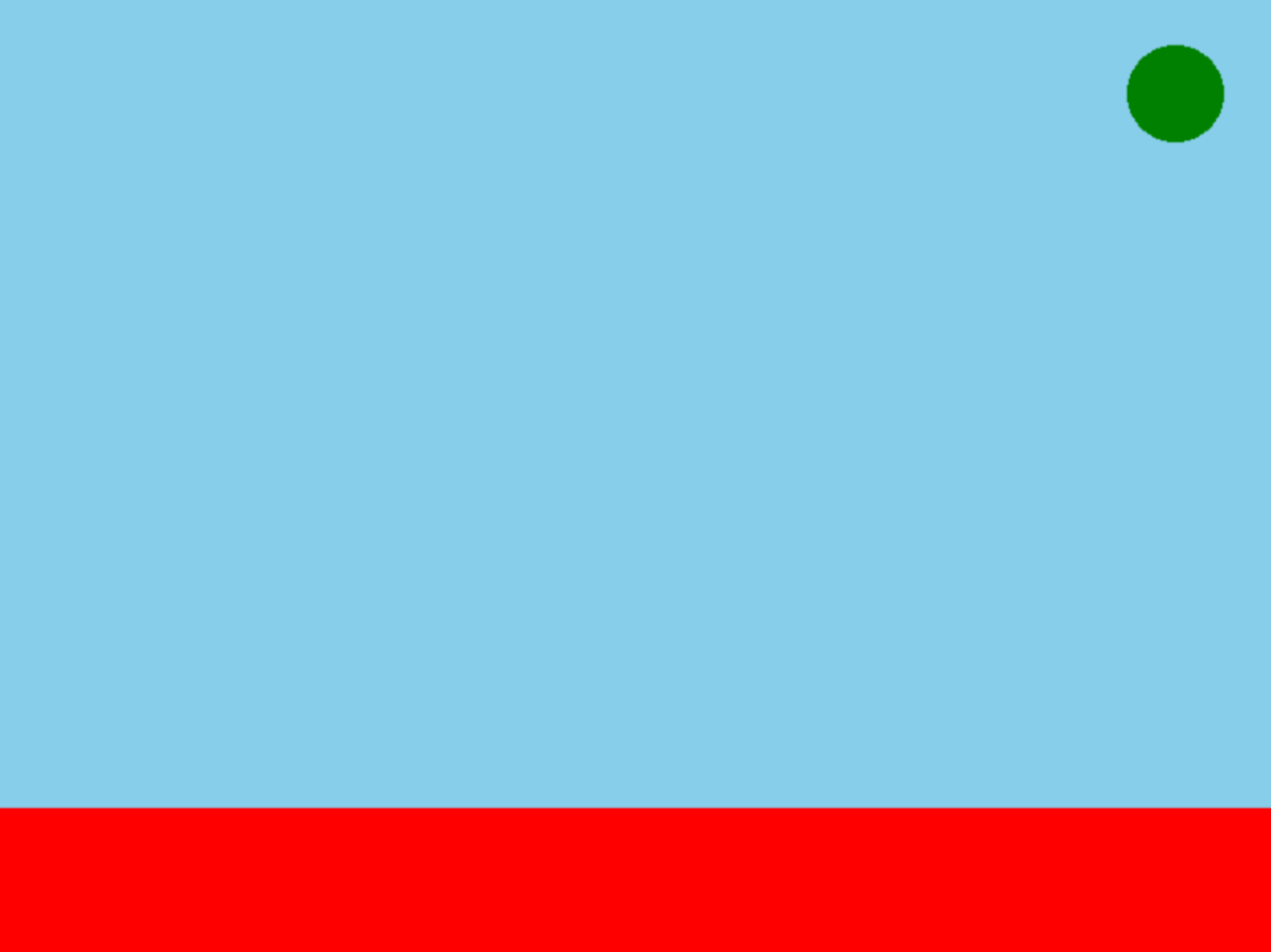 The drawing window after drawing the rectangle and circle