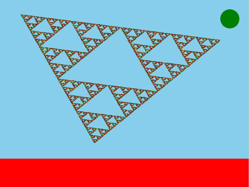 Another example of the program, with differently colored dots and a rotated triangle