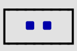 2 blue squares with a line border