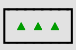 3 green triangles with a line border