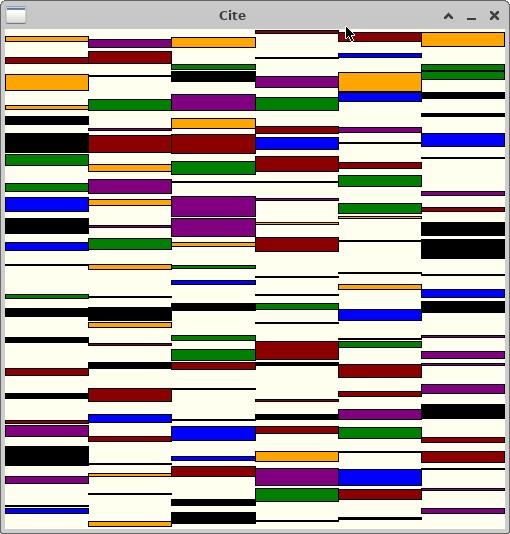 Cité six by six in color grid