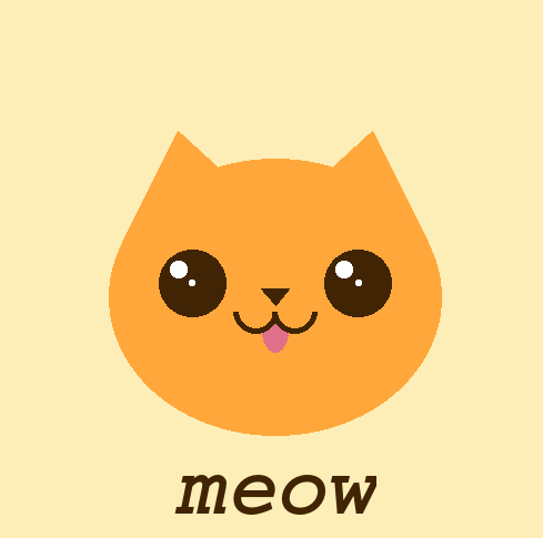 face of a cat saying meow
