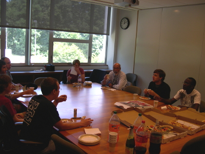 lunch pizza meeting