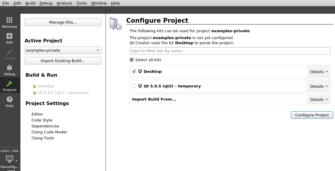 configure project