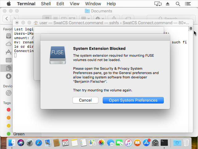 "mac extension blocked