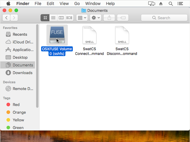 "mac finder documents connected
