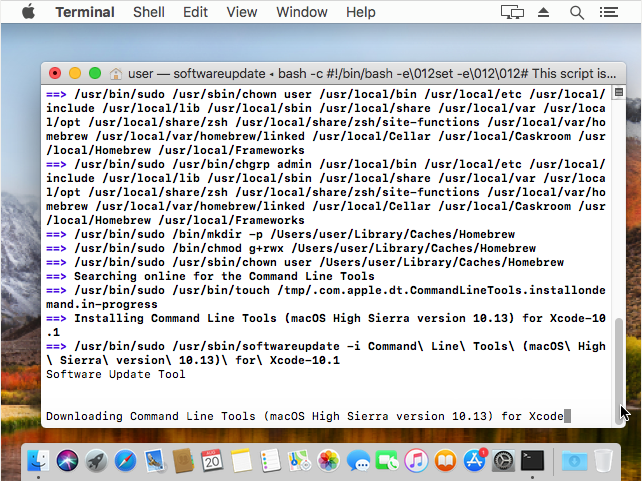 "mac terminal xcode download