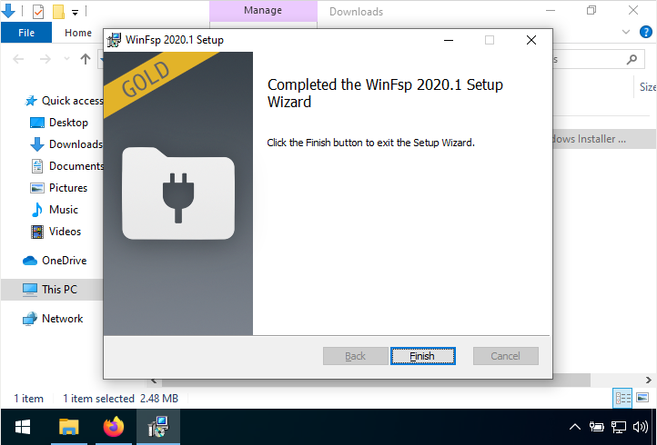 winfsp install complete