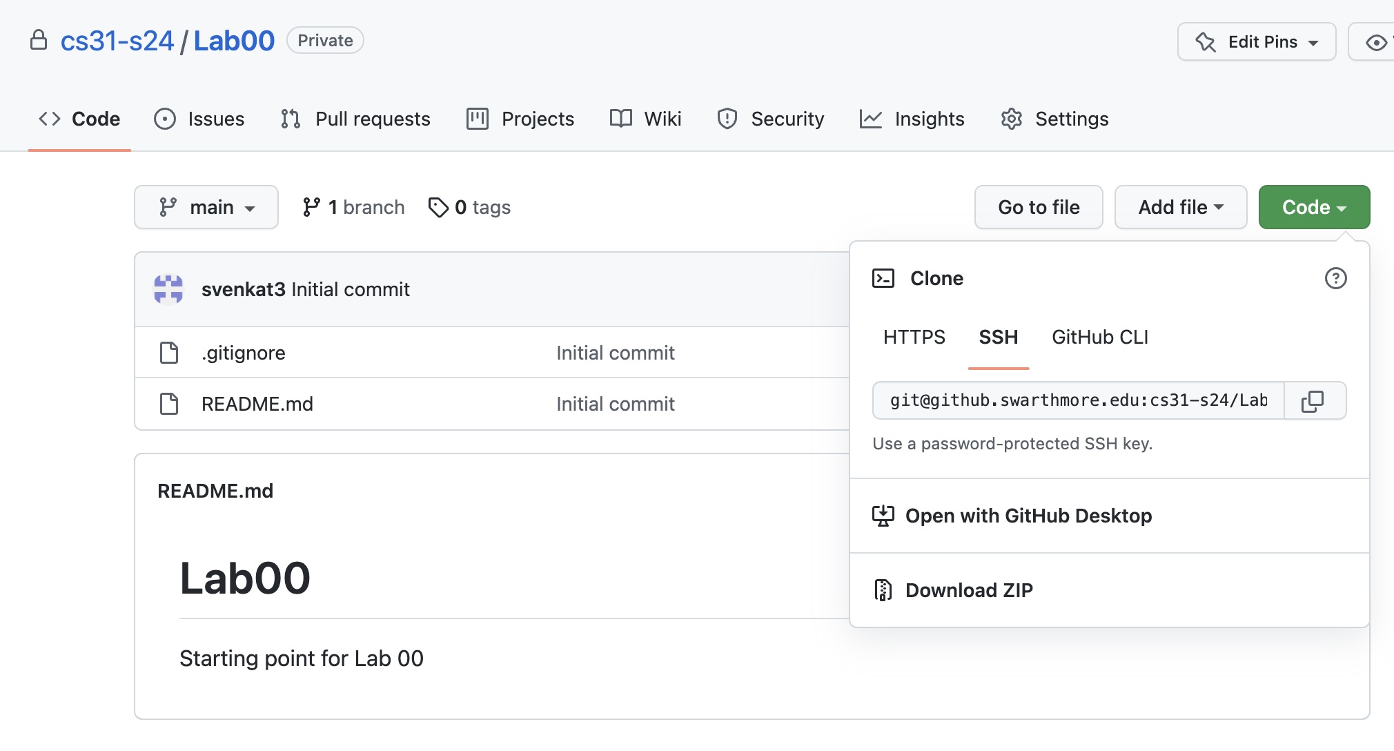 Screenshot of Github 'clone' button