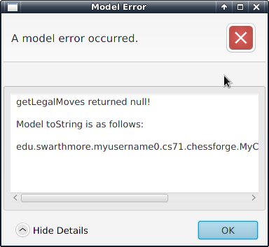 ChessForge model error dialog