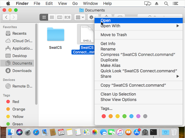 mac swatcs connect open
