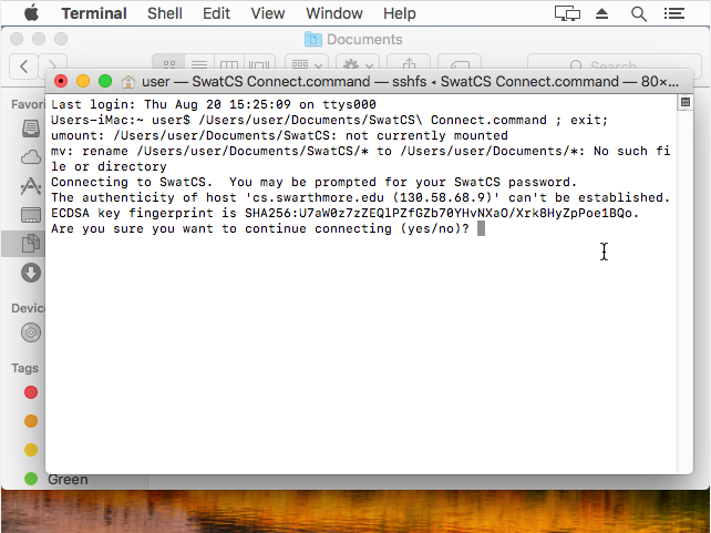 mac swatcs connect ssh key